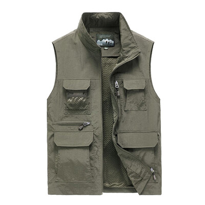 

Toponeto Fashion Men Casual Solid Outdoor Quick-drying Vest Jacket Tops Blouse