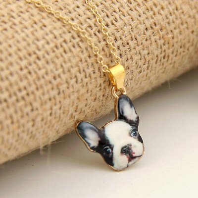

Vintage Animals French Bulldog Necklaces Women Puppy Dog Necklace Necklace