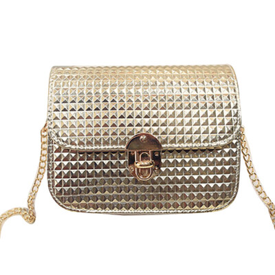 

Retro Women Embossed Faux Leather Twist Lock Rivet Pouch Crossbody Shoulder Bag