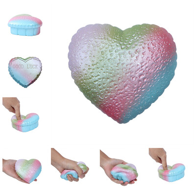 

YIWULA Soft Galaxy Colorful Heart Slow Rising Scented Squeeze Relieve Stress Toy