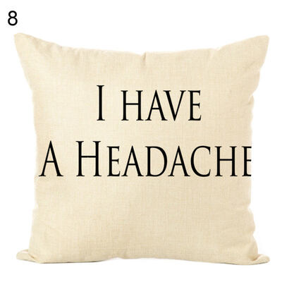 

Words Printed Soft Linen Throw Pillow Case Cushion Cover Sofa Bed Car Home Decor