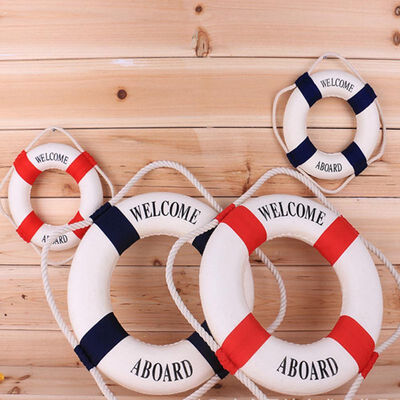 

Umiwe Navy StyleHanging Foam Lifebuoy Home Decor Nautical Welcome Aboard Decorative Ring Room Bar Home Decoration