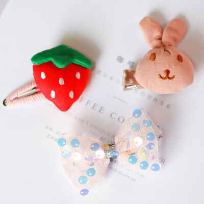 

Baby Girls Hair Clips Cute Cartoon Bow Strawberry Design Hair Pin Set Toddler Children Hairpin Princess Hair Accessories