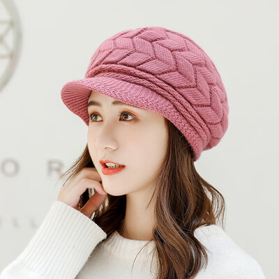 

2009 New Rabbit Hair Hat Lady Autumn&Winter Duck Tongue Hat Knitted Cap Heating Pure Color Beret Factory Direct Sales
