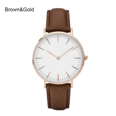 

Women Men Cluse Brand Simple Quartz Analog Watch Gold Leather Band Wrist Watches