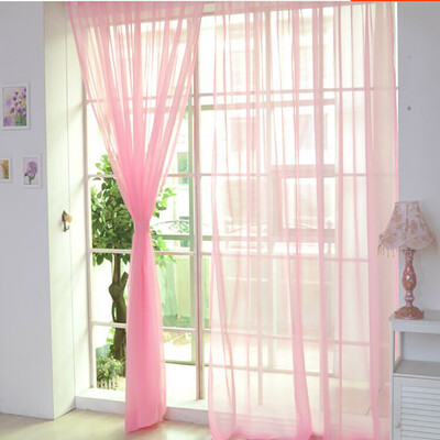 

Siaonvr 1 PCS Pure Color Tulle Door Window Curtain Drape Panel Sheer Scarf Valances