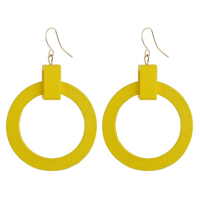 

Handmade Fashion Simple Geometric Circular Round Long Earrings Girls Popular Earrings Temperament Jewelry