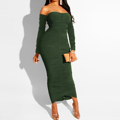 

Tailored Fashion Women Sexy Club Long Sleeve Off Shoulder Elegant Prom Gown Dinner Dress