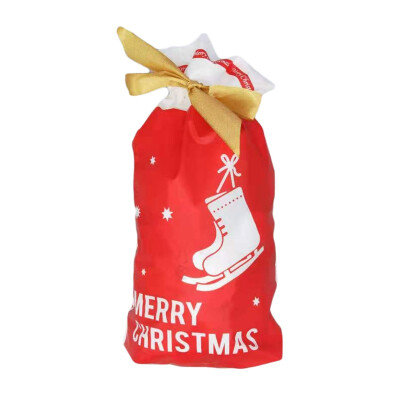 

50PCS Christmas Gift Candy Bags Cookies Bag Merry Christmas Party Favor Plastic Bag Package Pocket Ribbon Package