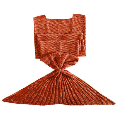 

Mermaid Tail Blanket Knitted Yarn Handmade Crochet Mermaid Blanket Children Throw Bed Wrap Super Soft Sleeping Bed 1pcs Lot
