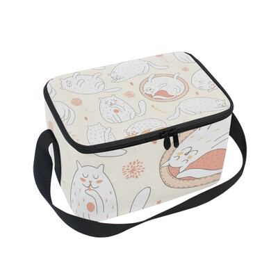 

ALAZA Cute Cats Lunch Box Insulated Lunch Bag Large Cooler Tote Bagfor Men Women
