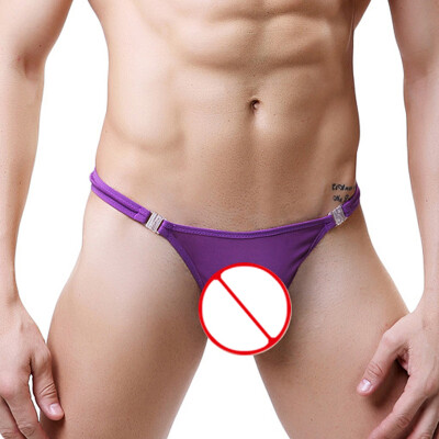 

Men Elastic Waist Thong Knickers Panties Low Waist Lingerie Briefs Underpants