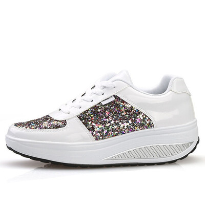 

Women Sneakers Fashion Golden Sequin Waterproof Women Flat Shoes Spring Autumn Lace Up Casual Woman Shoes