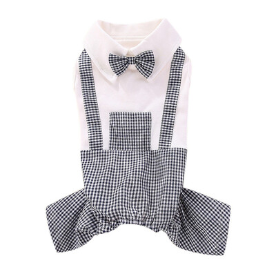 

Pet Dog Summer British Plaid Shirt Collar Pet Clothes Princess Dress Clothing Accessories for Puppy Decoration