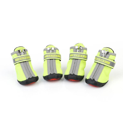 

Dog Shoes Rain Boots Waterproof Dog Shoes with Reflective Velcro Rugged Anti-Slip Sole Pet Paw Protectors 4 PCS