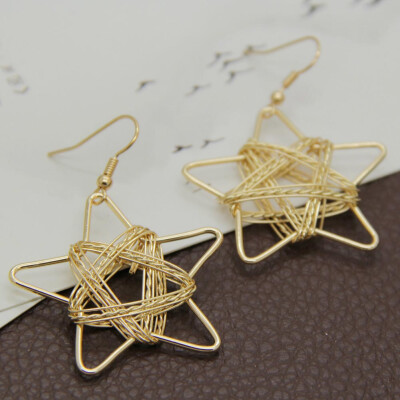 

Fashion Hollow Five-pointed Star Woman Earrings Handmade Jewelry