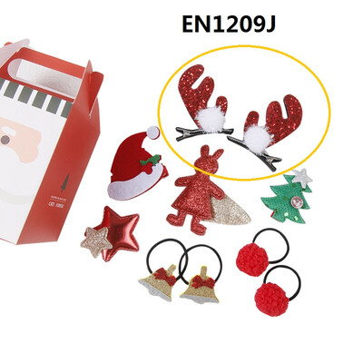 

Christmas Children Hairpin Hair Ring Kids Girls Boys Beautiful Hair Accessories Three-piece Set Gift Box Baby Clothing 1-8Y