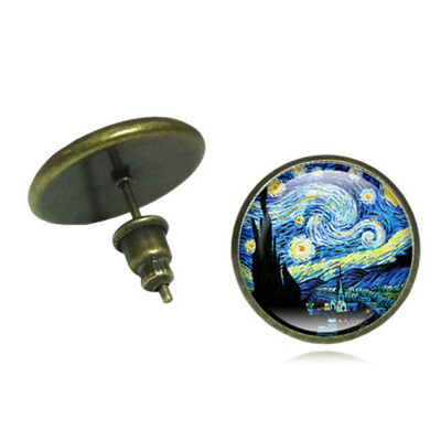 

New Fashion Van Gogh Starry Night Time Gem Earrings
