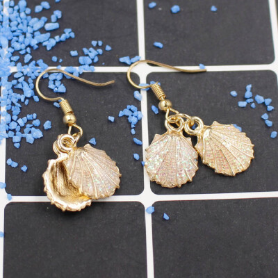 

Bohemia Retro Alloy Shell shaped Earrings Summer Beach Style Earrings 1 pair