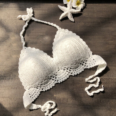 

Sexy Women Summer Beach Beachwear Bikini Bra Knitted Weaven
