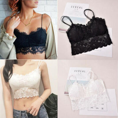 

Womens Sleeveless Lace Vest Crochet Tank Tops Blouse Bralette Bra Cami Crop Top
