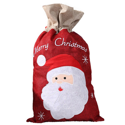 

1 Pcs Christmas Gift Sack Santa Claus Snowman Sack Drawstring Pouch Big Bag Christmas Santa Gift Present Bag