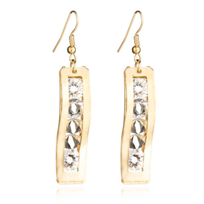 

Gold Color Hanging Earings Fashion Jewelry Fine Crystal Drop Earrings For Women