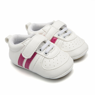 

New Baby Toddler Shoes Newborn Baby Boys Girls Stripe PU Soft Bottom First Walker Shoes Anti-slip Infant Shoes