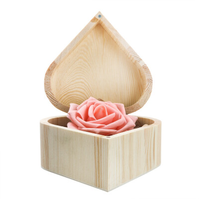 

Gobestart Portable Heart Shaped Wooden Storage Box Jewelry Box Wedding Gift Box Organizer