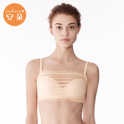 

Embrys Ando tube top underwear anti-light gathering gathered chest female sense lace bra summer HB0125U skin color SKN 80C