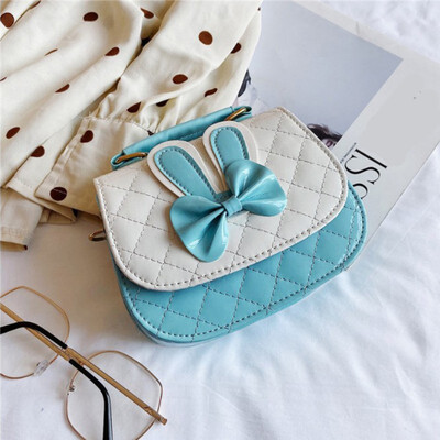 

Cute kid mini purse handbag patchwork bow rabbit ear bags for girls messenger bag
