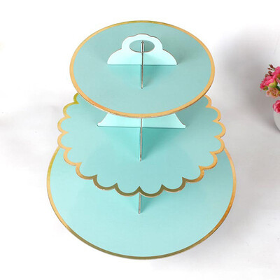 

3-Tier Round Cardboard Cupcake Stand Pastry Serving Platter Party Dessert Tower