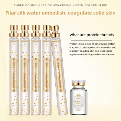 

24K Gold Collagen Essence Lasting Moisturizing Shrinkage Pore Firming Skin Anti-Drying Anti-Aging Facial Serum Set