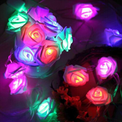 

Halloween 10m LED Rose-shaped Bulbs Colorful String Lights Fairy XMAS Party Indoor Wedding Decoration Battery Type Lights String