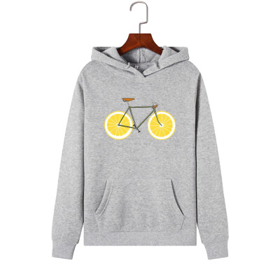 

Tailored Women Long Sleeve Bike Print Hooded Sweatshirt Automn&Winter Blouse Lady Tops