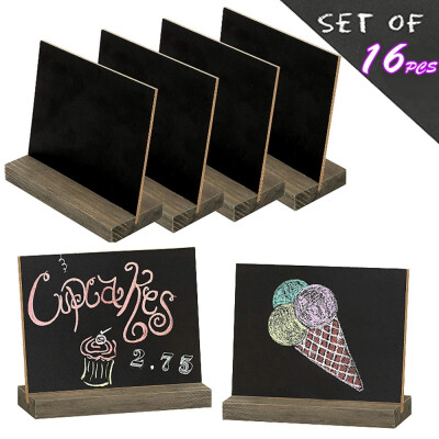 

168Pcs Mini Wooden Blackboard with Stand 6" Retro Desktop Blackboard Sign Message Wedding Party Label Table Decor