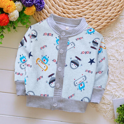 

New Style Children Kids Sweater Autumn Baby Girl Boy Cartoon Pattern Cardigan Casual Outerwear Coat Clothes