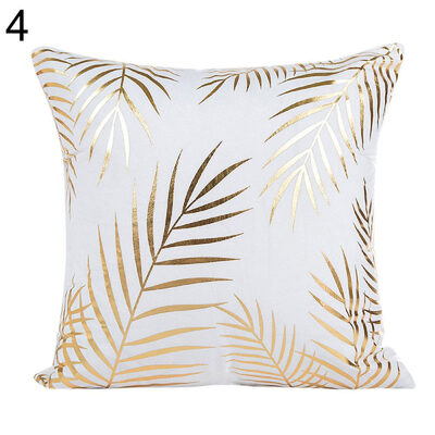 

Gilding Leaves Letter Pillow Protector Case Cushion Cover Sofa Bedding Articles