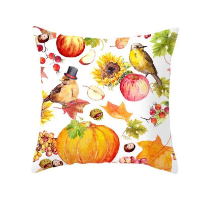 

Thanksgiving Day Printed Pillow Case Cover Square 45cm45cm Halloween Pillowcase Home Decorative Supplies