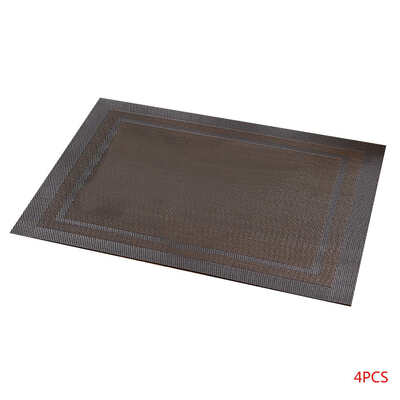 

4pcs Rectangle Table Placemats Drink Wine Coasters Heat Insulated Pad Washable PVC Bowl Mats