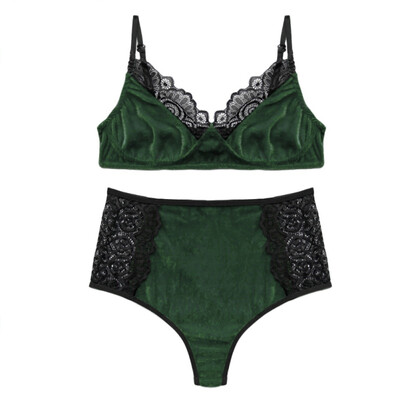 

Sexy Bra Set Large Size Velvet Underwear Bra Shorts