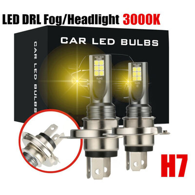 

2x H7 Yellow LED Headlight Conversion Kit Bulbs DRL Fog Light 3000K 110W 20000LM