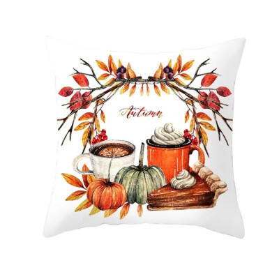 

Thanksgiving Day Printed Pillow Case Cover Square 45cm45cm Halloween Pillowcase Home Decorative Supplies