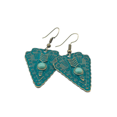 

New Style Fashion Newest Arrival Retro Ethnic Earrings Pendant Earrings For Women Cute Verdigris Jewelry Accessories Gifts
