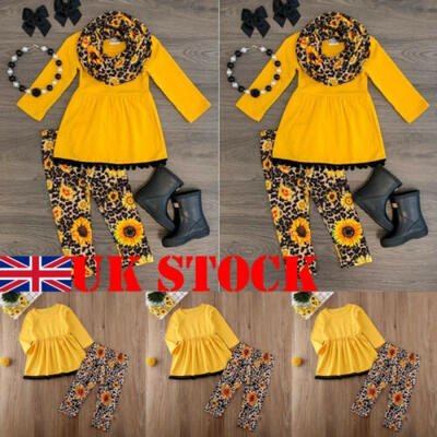 

2pcs Toddler Kids Baby Girl Outfit Long Sleeve T-shirt TopsLeggings Clothes Set