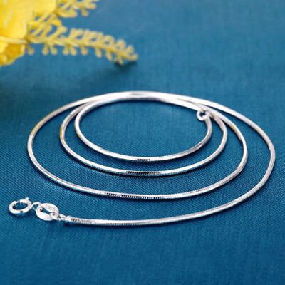 

High Quality Simple Chain Copper Plated Silver Necklace With Lobster Clasps Fit Men Women Pendant 6 Designs Jewelry