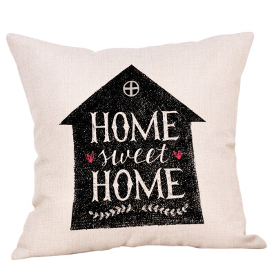 

〖Follure〗Sweet Home Cotton Linen Square Throw Pillow Cases Home Decor Sofa Cushion Cover