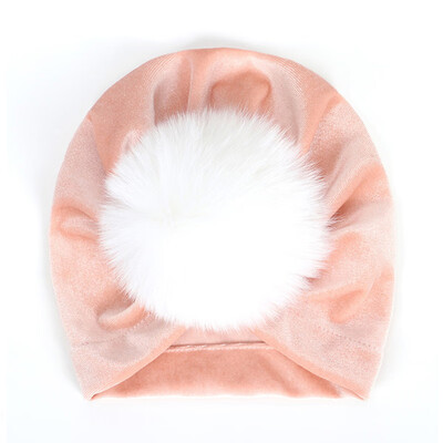 

New Autumn Soft Cute Newborn Baby Plush Ball Design Boys Girls Caps Infant Casual Hat Turban Elastic Cap