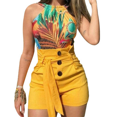 

Z Women Fashion Sexy Lace Up High Elastic Waist Slim Fit Casual Style Sashes Beach Shorts Summer Shorts Pants