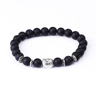 

Gemstone Beads Buddha Head Thick Lava Rock Handmade Bracelet Gift